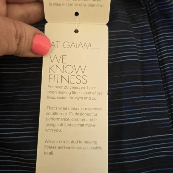 NWT GAIAM Men's Streak 9 In Short - Navy Blue Striped Athletic Shorts Large - Picture 6 of 14